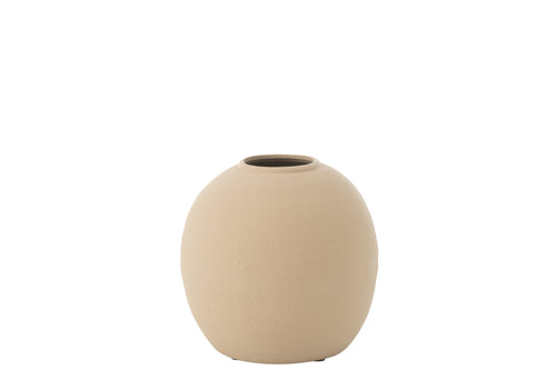 J-Line vaas Cassia Rond - keramiek - naturel - small - Ø 29.5 cm