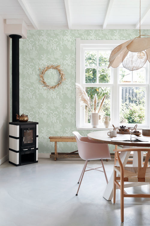 ESTAhome behang tropische bladeren mintgroen - 50 x 900 cm - 139886 - vtwonen shop