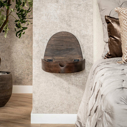 Giga Living Nachtkastje Cove - Bruin Hout - 27x34x8cm