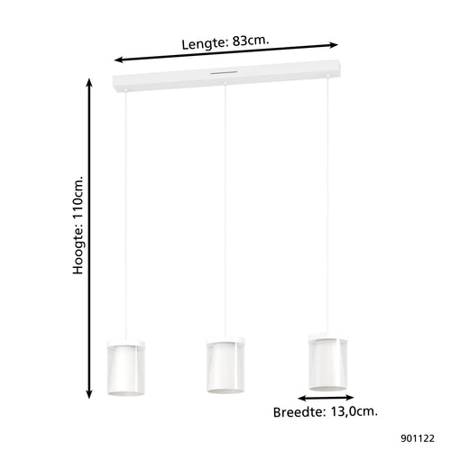EGLO connect.z hanglamp Chiusello-Z - led - 83 cm - wit