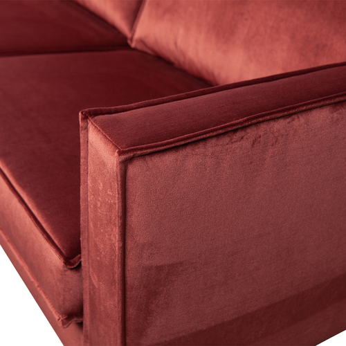 WOOOD 2,5-zits bank Rodeo - Velvet - Chestnut - 85x190x86