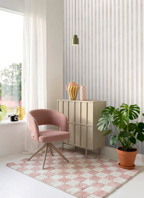 ESTAhome behang strepen beige en wit - 53 cm x 10.05 m - 131302
