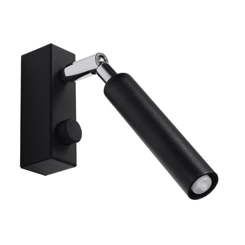 Sollux Lighting Wandlamp EYETECH 1 zwart - 3x10x20cm