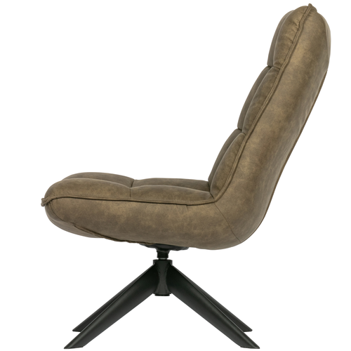 WOOOD draaibare fauteuil Jouke - Kunstleer - Groen - 97x70x85 - vtwonen shop