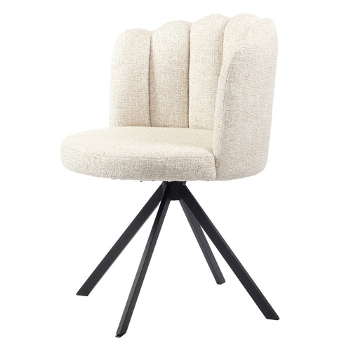 Giga Meubel Eetkamerstoel Julien - Beige Draaibaar - Zithoogte 48cm - Set van 2