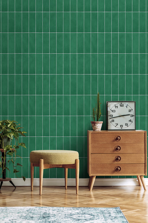 ESTAhome behang tegelmotief donkergroen - 50 x 900 cm - 131534 - vtwonen shop