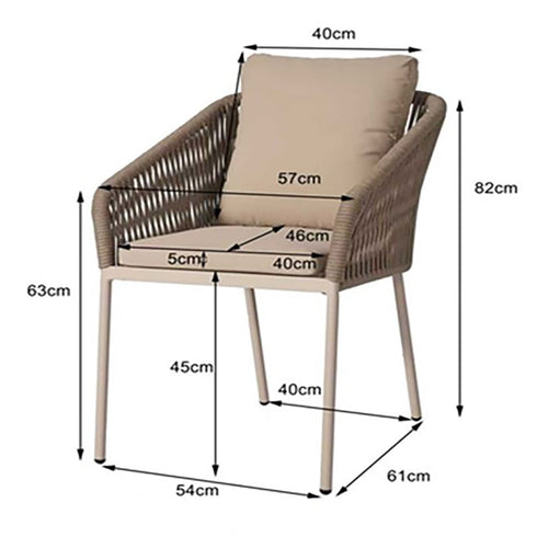 Kare Design Tuinstoel met armleuningen Cyprus beige