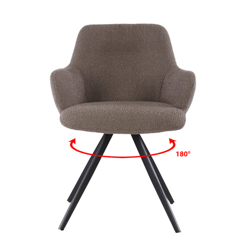 Livingfurn eetkamerstoel Doreen - boucle - Brown - 2 stuks - vtwonen shop