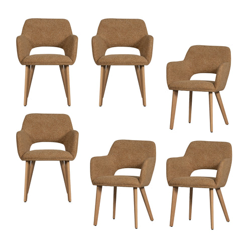 WOOOD eetkamerstoelen Murat Houten Naturel Poot - Geel - Set van 6 - vtwonen shop