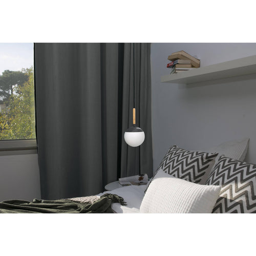 Faro Mine - 1 Light Globe Ceiling Hanglamp Hout, Donkergrijs, E27