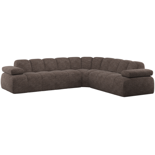 WOOOD hoekbank rechts Mojo - Wollig - Bruin - 74x310x230