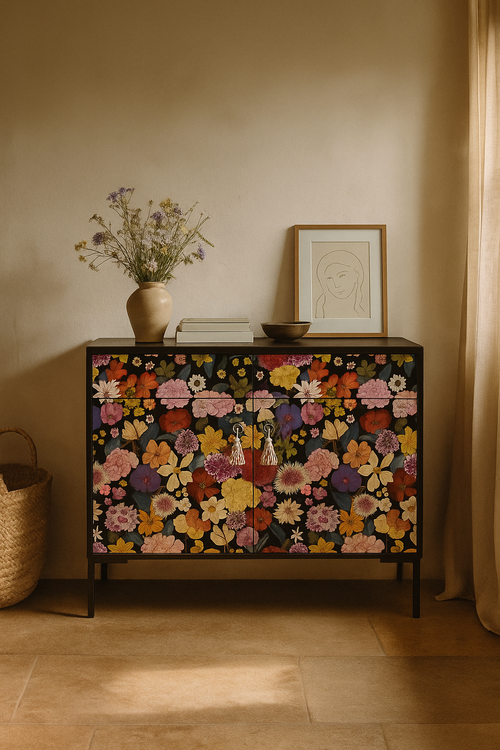 Dressoir MDF 2 deuren en 2 lades met print WILD BEAUTY