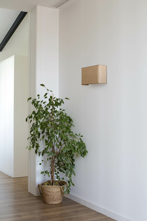 Faro Otton Rechthoek Horizontale Jute Wandlamp 2L