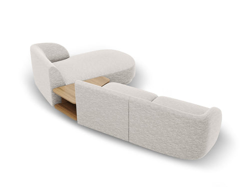 Micadoni Rechte modulaire bank Miley 3-zits, structurele stof geld - 178x303x70cm