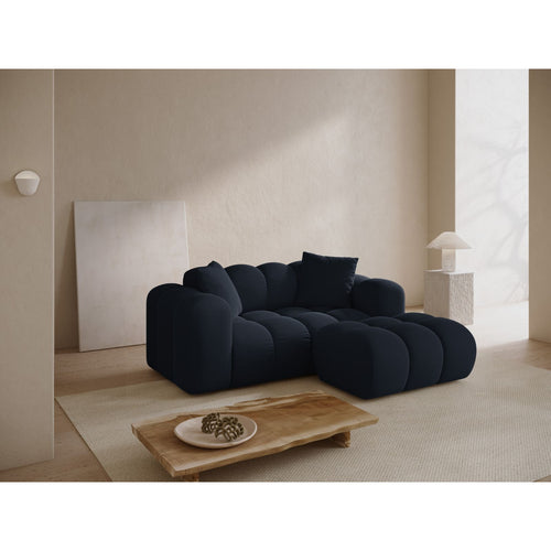 Cosmopolitan Design - Rechter hoekbank Treno 2-zits, flueel donkerblauw - 164x180x70cm