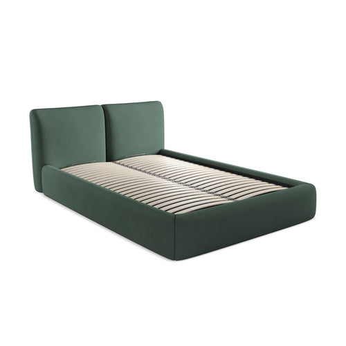 LaMiaSofa Bed met opbergruimte Milano - chenille stof - groente - 160x228x82
