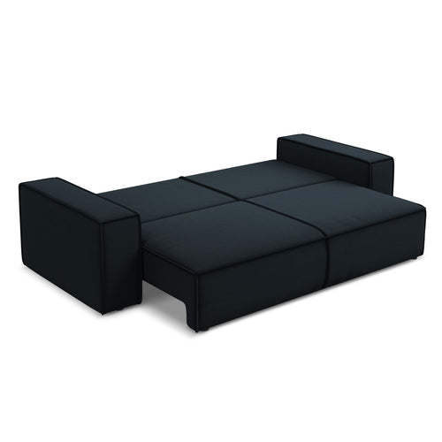 LaMiaSofa 3-zits slaapbank Livorno - velours - koningsblauw - 255x105x85