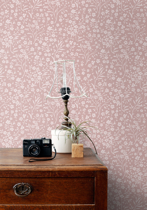 ESTAhome behang bloemetjes roze - 53 cm x 10.05 m - 139884 - vtwonen shop