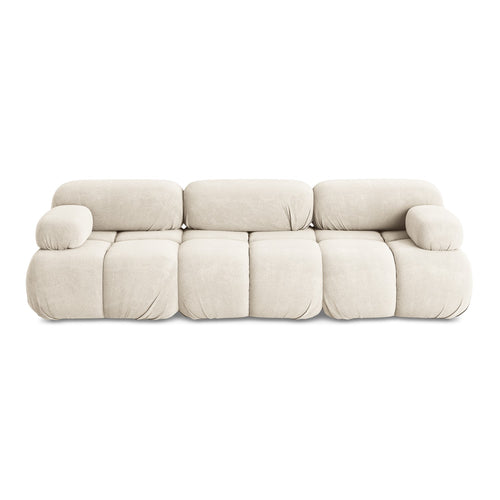 LaMiaSofa 3-zits bank Sanremo - chenille stof - lichtbeige - 285x96x70