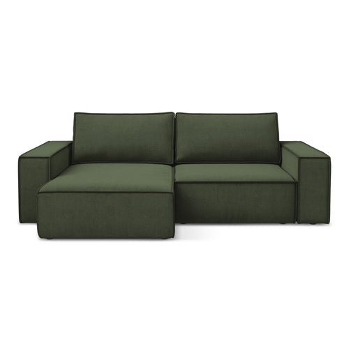 LaMiaSofa hoekbank links Livorno - textuurstof - olijf - 257x148x82