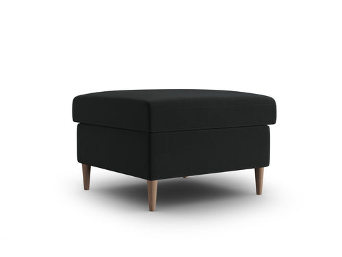Cosmopolitan Design Poef Kyoto flueel zwart - 70x70x45cm