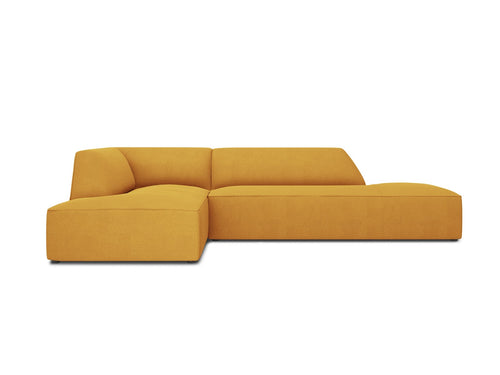 Micadoni linker hoekbank Ruby 4-zits, structurele stof, geel - 180x273x69cm