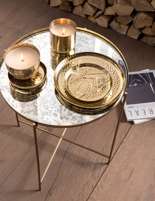 vtwonen Onderzetters - Set van 4 - Goud - Metaal - Ø 12cm - vtwonen shop