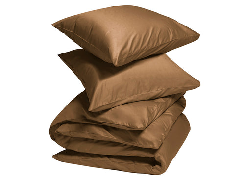 Yumeko dekbedovertrek katoen satijn caramel 240x220 +2/60x70 - vtwonen shop