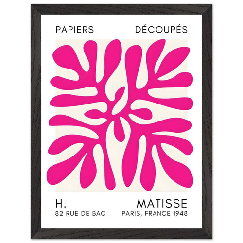 Artfulprints Poster met Lijst Matisse - Deep ocean pink   - 30x40 cm - Roze