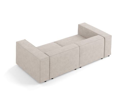 Cosmopolitan Design Bank Arendal 3-zits, chenille met ribbeleffect, donkerbeige - 102x204x70cm