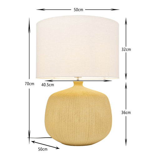 Kare Design Tafellamp Luma geel 70cm