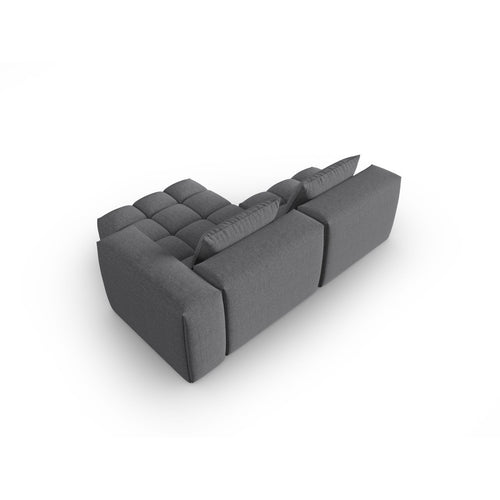 Cosmopolitan Design - Modulaire hoekbank rechts Verona 3-zits, structurele stof grijs - 145x205x70cm
