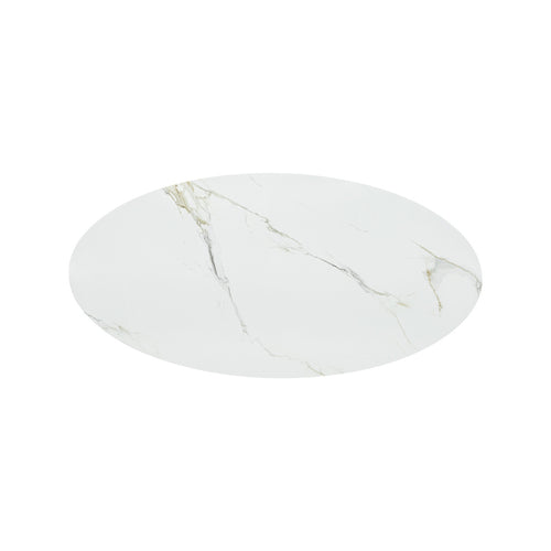 Giga Meubel Eettafel Roxy - Ovaal Wit Keramisch/Metaal - 180x90x75cm - vtwonen shop