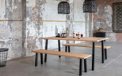 MaximaVida metalen schuine poten New York 40 cm vierkant zwart gecoat - vtwonen shop