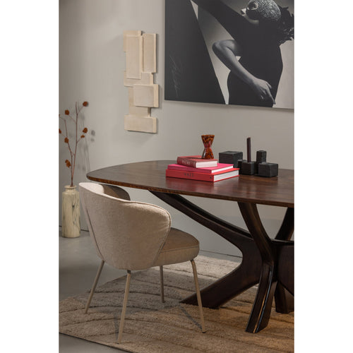 WOOOD eetkamerstoelen Admit - Polyester - Pebble - Set van 6 - vtwonen shop