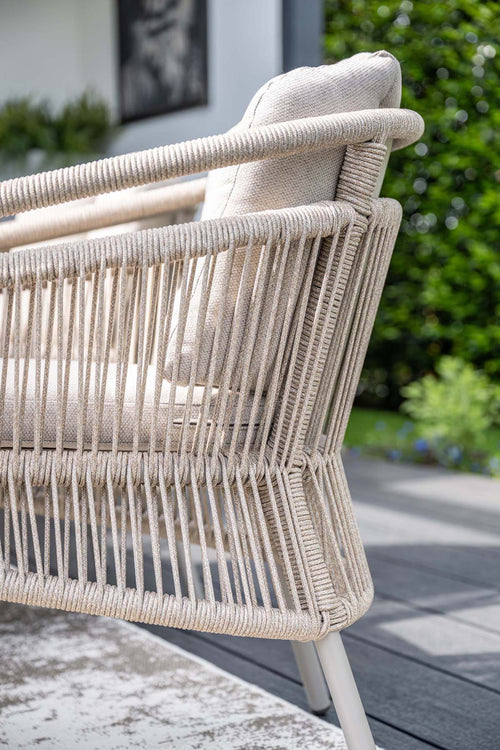 Garden Impressions Prato tuinstoelen set van 4 taupe rope