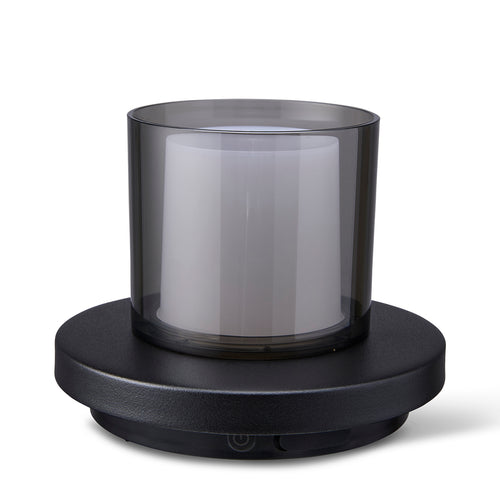 Lighto | Tafellamp zwart met rookglas solar voor buiten | Dimbaar | Oplaadbaar | Werkt op zonne-energie