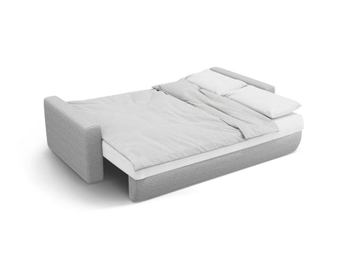 Cosmopolitan Design Slaapbank met opbergdoos Belfast 3-zits, structurele stof lichtgrijs - 105x238x84cm
