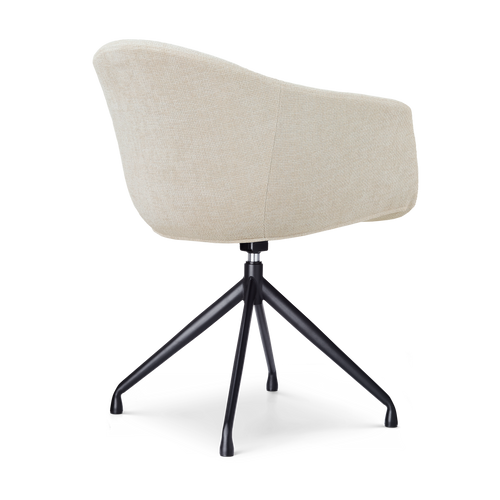 Nolon Nola-Otis Draaibare Eetkamerstoel Cottonbeige - Wit Onderstel