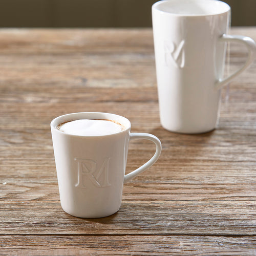 Rivièra Maison RM Monogram Coffee Mug - Porselein - Wit - vtwonen shop