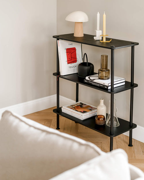 noo.ma Teidi 2-laags houten rekunit - modulair, eikenfineer, 115 x 38 x 9 cm