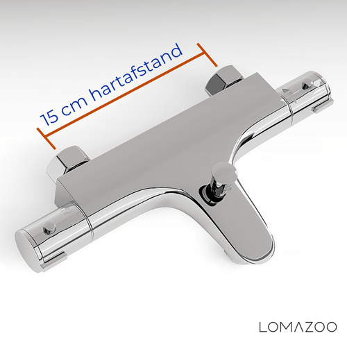 LOMAZOO thermostatische badkraan - chroom - 15 cm
