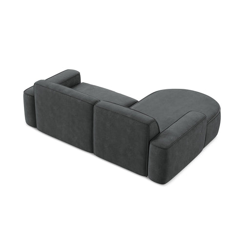 LaMiaSofa hoekbank links Melissa - chenille stof - donkergrijs - 224x166x70