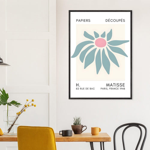 Artfulprints Poster Matisse – Deep sea dance turquoise   - 50x70 cm - Turquoise