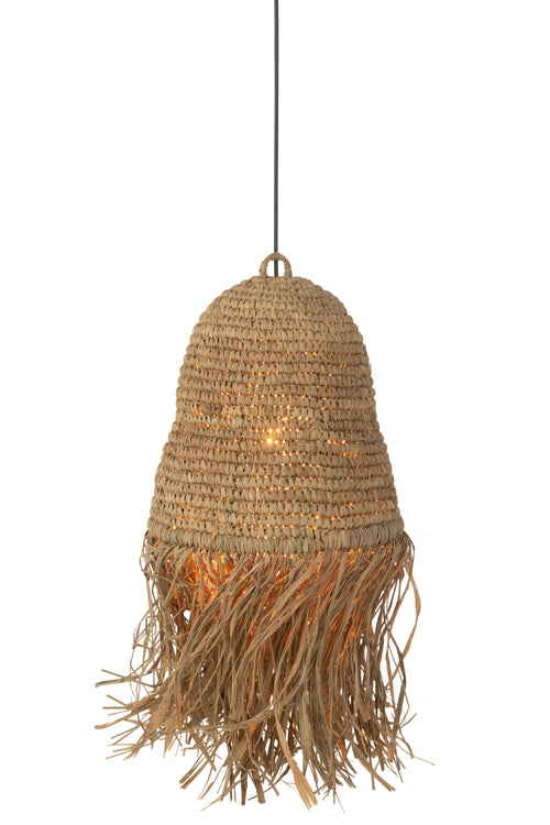 J-Line lampenkap Franjes - raffia - naturel - vtwonen shop