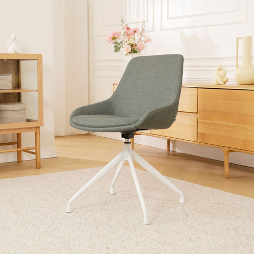 Nolon Nola-Isa Eetkamerstoel Saliegroen - Draaibaar Wit Onderstel - vtwonen shop