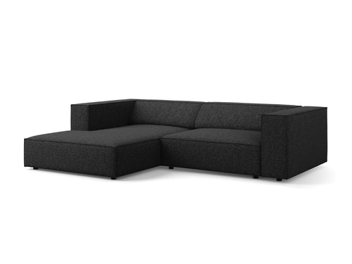 Cosmopolitan Design linker hoekbank Arendal 3-zits, chenille, zwart - 166x224x70cm