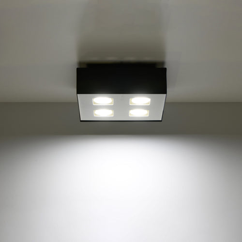 Sollux Lighting Plafondlamp MONO 4 zwart - 24x24x11cm