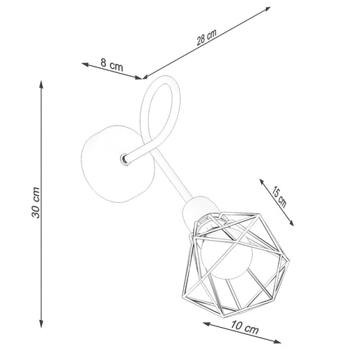 Sollux Lighting Wandlamp ARTEMIS 1S zwart - 15x28x30cm