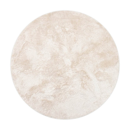 Rond hoogpolig vloerkleed Odelia beige/wit - Interieur05 - 240 x 240 cm - vtwonen shop